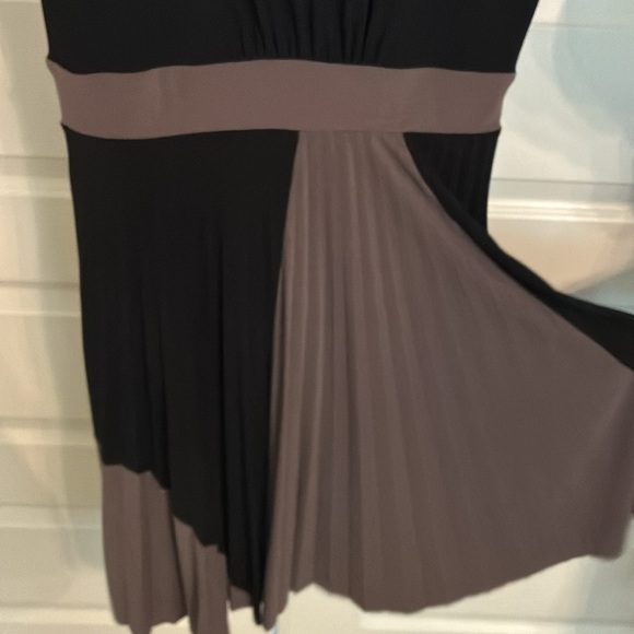Alfani-size M tan/ black dress bottom of the dress is pleated. Good condition - Picture 5 of 5